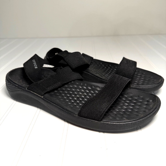 Crocs LiteRide Women’s Sandals Black Size 10 Comfort Slip-On - Picture 1 of 5
